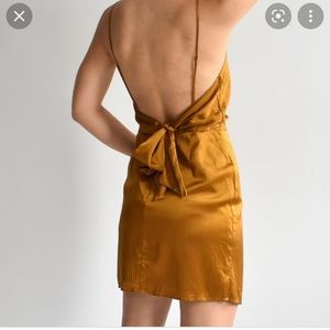 Hansen & Gretel gold dress satin